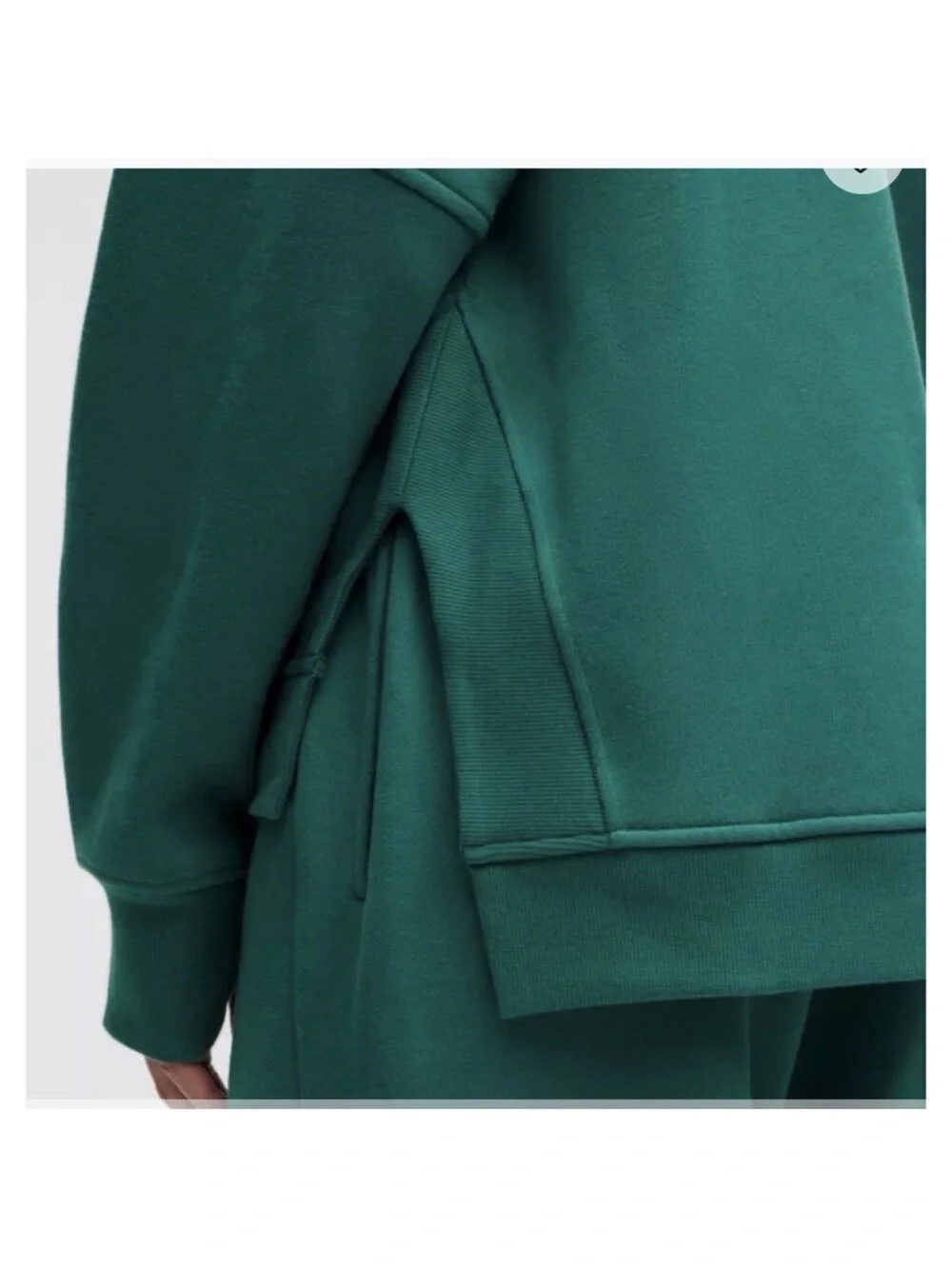 Lululemon Scuba Oversized Side Slit Hoodie Teal Lagoon cotton fleece Sz M/L